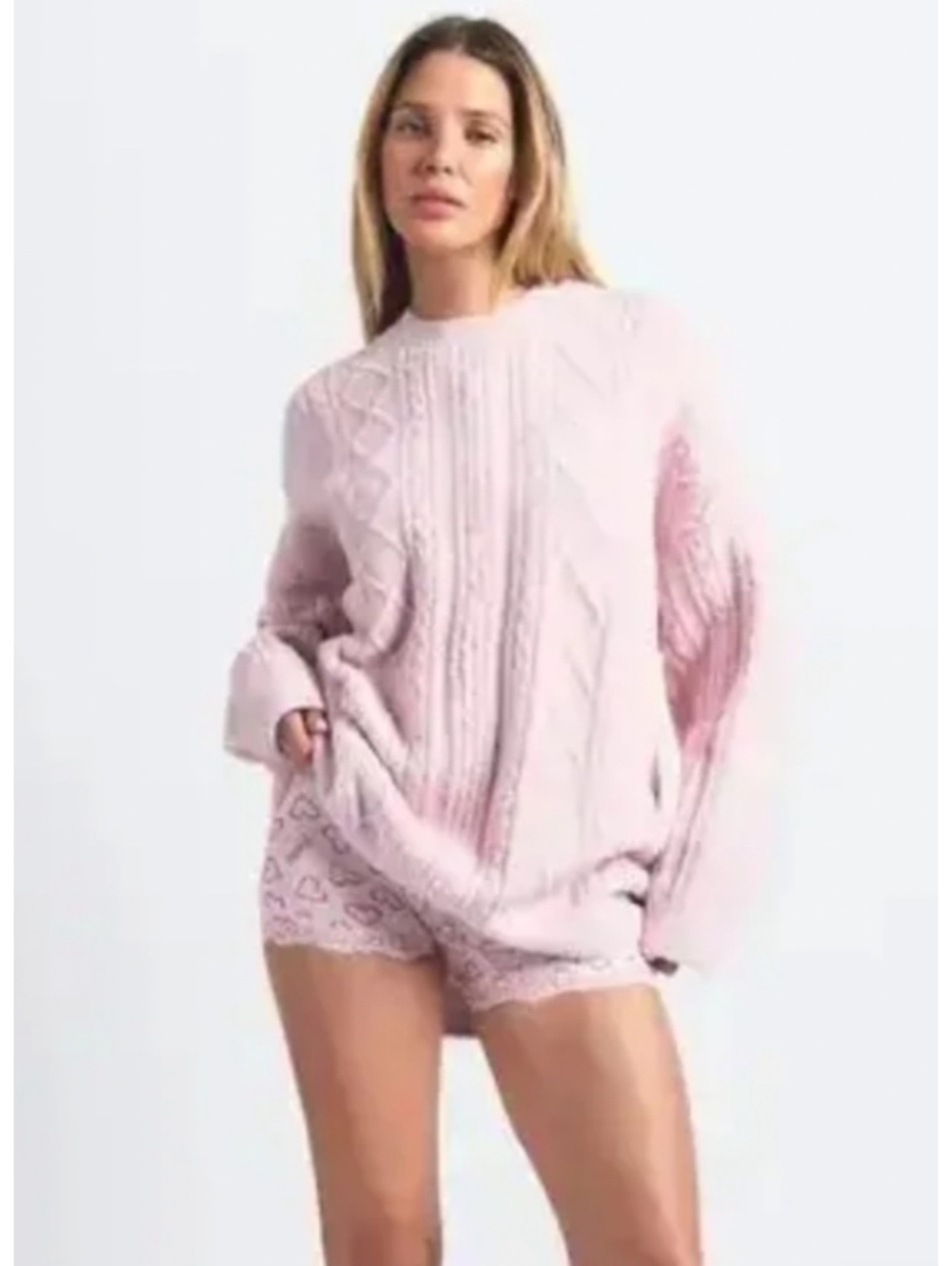 Skims cozy cable knit oversized crew neck